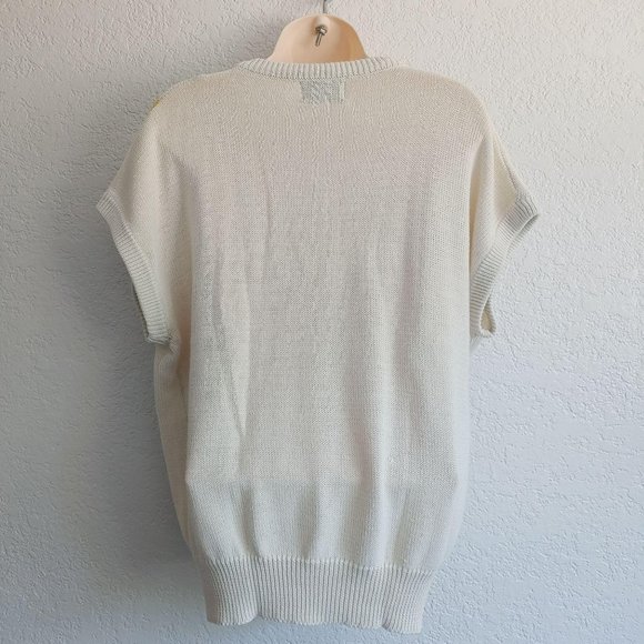 Vintage Mervyn's Triangles Soft Knit Sweater Vest Top LARGE V-Neck Academia - Picture 3 of 7